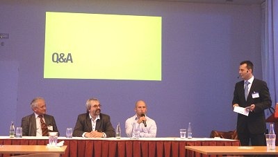 Zdeněk Stehlík, Richard Kubát, Pavel Hacker a Roman Smělý při panelové diskusi. Foto: BusinessIT.cz