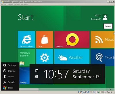 Windows 8 a rozhraní Metro ve VirtualBoxu pod Windows 7