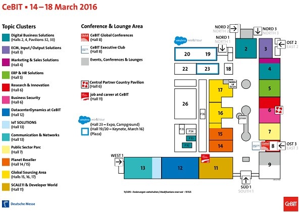 CeBIT2016 - plán výstaviště