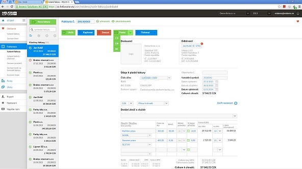 Helios One: Práce s fakturami