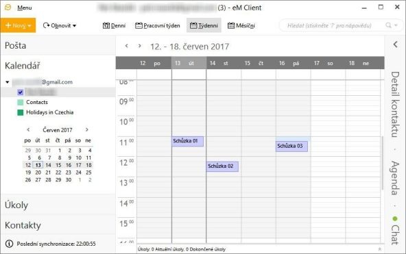 Také synchronizace s kalendářem Google byla při našem testu bezproblémová.
