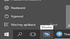 Tlačítko pro rychlé zobrazení plochy ve Windows 10