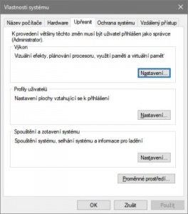 Okno pro výběr nastavení systémové proměnné Path ve Windows 10
