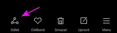 Kouzelné tlačítko pro sdílení, které umožňuje poslat fotku z mobilu s Androidem