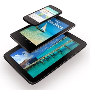Nové tablety a smartphone Nexus 10, 7 a 4. Zdroj: Google